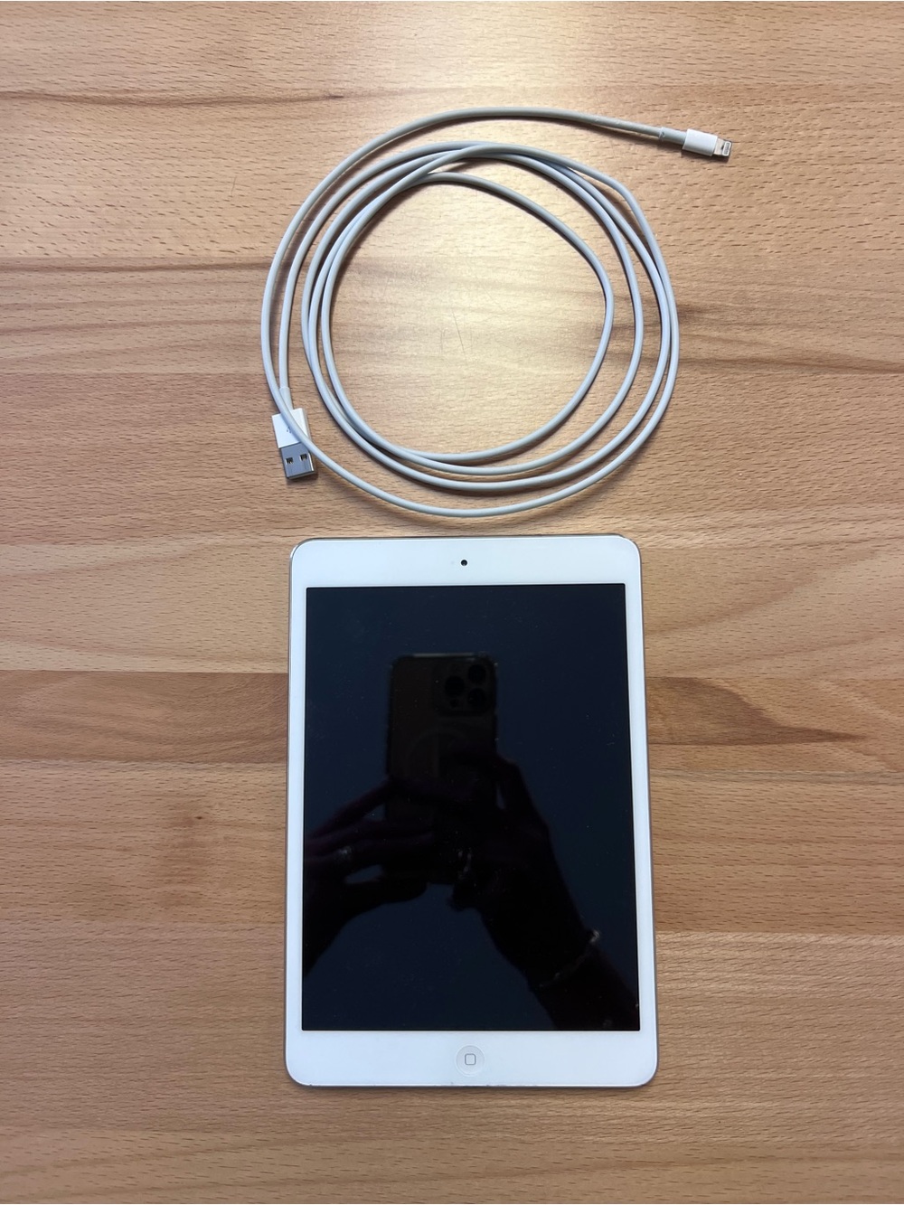 Apple iPad Mini in White with White Lightning Cable